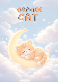 Cute Orange Cat In Sky Land