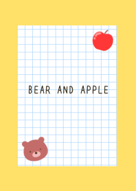 BEAR AND APPLE GRAPH PAPER-YELLOW