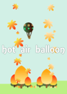 hot air balloon & autumn leaves