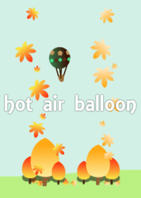 hot air balloon & autumn leaves