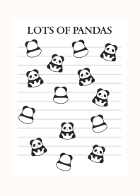 LOTS OF PANDAS NOTEBOOK/CREAM PINK