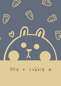 Bunny and carrot J-gray blue. (Be5)