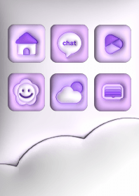 Simple 3D puffy icons- Purple