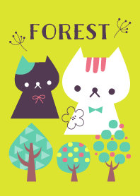 Gatos bonitos na floresta