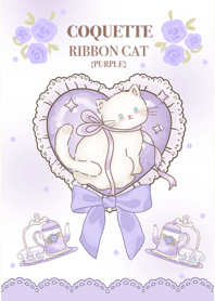 Cute kitten: coquette cat-purple