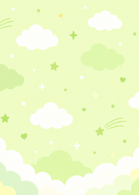 Little Cloud Faces 23 Grass Green