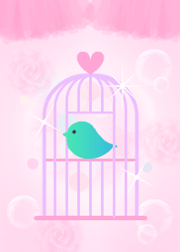 Cute little bird in a cage