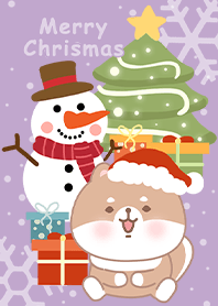 Shiba Inu/Merry Christmas/purple