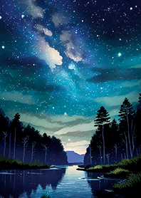 Beautiful starry night view#1377