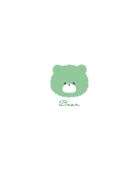 Simple Bear White Leaf Green
