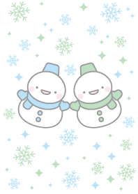 Blue-green: Snowman combo theme