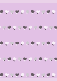 Rough monochrome tulips on l purple JP
