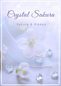 ผ้าชีฟองสีฟ้าลายดอกซากุระสีขาว