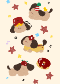 A dark long-eared puppy