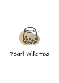 簡約的珍珠奶茶塗抹