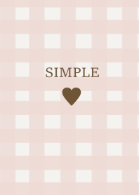 SIMPLE HEART --check pinkbrown