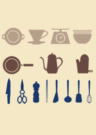 The kitchenware(beige&dark blue Ver)