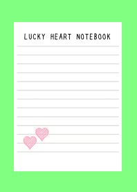 LUCKY HEART NOTEBOOK-YELLOW GREEN-BLACK