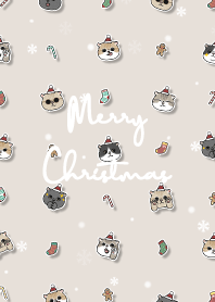 neko christmas2 / dark beige