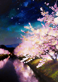 美しい夜桜の着せかえ#2610