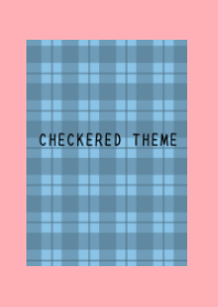 DUSTY BLUE CHECKERED THEME-PINK RED