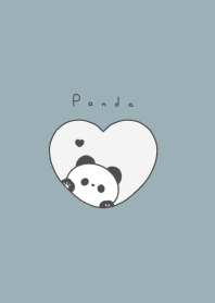 Panda in Heart(line)/mint gray WH.