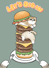 neko hamburger- dusty green