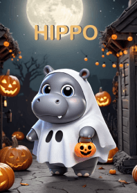 Cute hippo In Halloween Day Theme (JP)