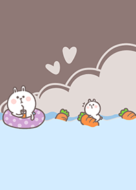 Rabbit Swimming Fun J-Red Brown (Be1)