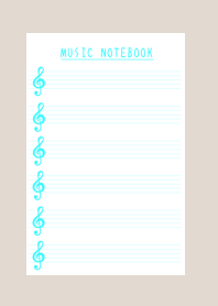 LIGHT BLUE COLOR MUSICAL NOTES/BEIGE