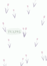 Watercolor Tulip- Light blue Dull purple