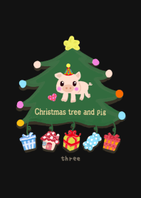クリスマスツリー☆ブタさんブラック3