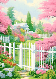 beautiful garden in spring