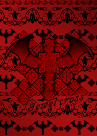 Jewel cross -Devil's red-