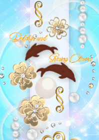 【透け感が綺麗】幸運のイルカ&クローバー