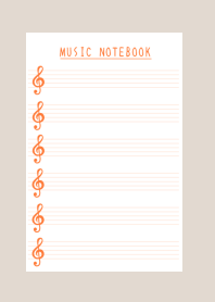 VERMILION COLOR MUSICAL NOTES/BEIGE