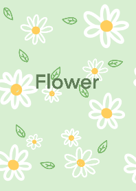 ดอกไม้ พื้นหลังสีเขียว :)