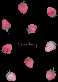 Watercolor strawberry: black pink