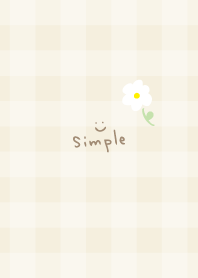 Plaid pattern single white flower7 Japan