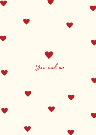 pattern heart (red beige)
