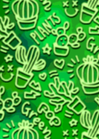 Green plants, cactus