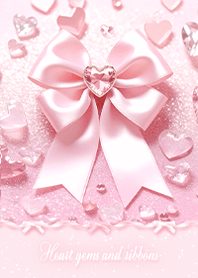 Sparkling hearts & ribbons -  Pink 05