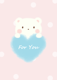 もこもこハート -くま- ピンク ドット 2