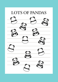 LOTS OF PANDAS NOTEBOOKj-MINT GREEN