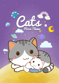 Three Cats Moon Violet