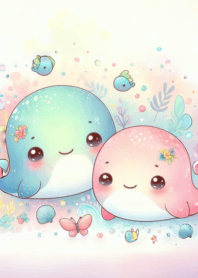 Bright cute little whale n.18