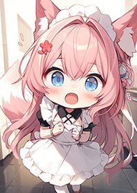 เมดจิ้งจอกสีชมพูสุดน่ารัก❤