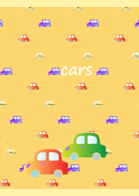 走る車 薄い黄色