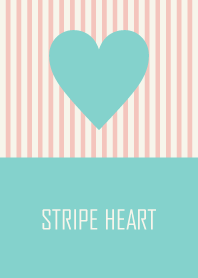 STRIPE HEART Emerald & pink.