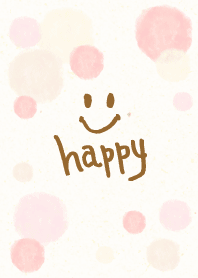 Smile-Adult watercolor Polka dot pink17-